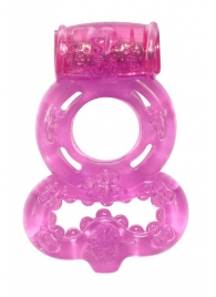Розовое эрекционное кольцо Rings Treadle с подхватом - Lola Games - во Владивостоке купить с доставкой