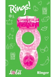 Розовое эрекционное кольцо с вибрацией Rings Ringer - Lola Games - во Владивостоке купить с доставкой