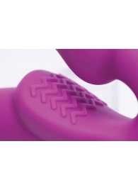 Ярко-розовый безремневой вибрострапон Evoke Vibrating Strapless Silicone Strap-on Dildo - XR Brands - купить с доставкой во Владивостоке