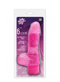 Розовый водонепроницаемый вибратор JELLY JOY ELASTIC ENIGMA MULTISPEED VIBE - 15 см. - Dream Toys