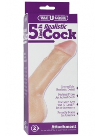 Насадка-реалистик для трусиков Vac-U-Lock 5  Realistic - 12,7 см. - Doc Johnson - купить с доставкой #SOTBIT_REGIONS_UF_V_REGION_NAME#