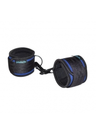 Сине-черные неопреновые наручники с карабинами - Sitabella - купить с доставкой во Владивостоке