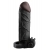Чёрная вибронасадка с кольцом Vibrating Real Feel 2 Extension - 16 см. - Pipedream - во Владивостоке купить с доставкой