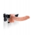 Телесный полый страпон с вибрацией Vibrating Hollow Strap-On with Balls - 24 см. - Pipedream - купить с доставкой во Владивостоке