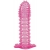Гелевая розовая насадка с шипами - 12 см. - Toyfa Basic - во Владивостоке купить с доставкой