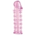 Гелевая розовая насадка на фаллос с шипами - 12 см. - Toyfa Basic - во Владивостоке купить с доставкой