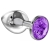 Малая серебристая анальная пробка Diamond Purple Sparkle Small с фиолетовым кристаллом - 7 см. - Lola Games - купить с доставкой во Владивостоке