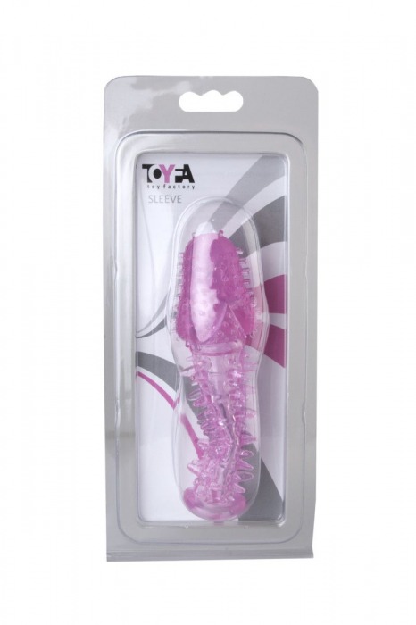 Закрытая насадка розового цвета с шипами и точками - 13,5 см. - Toyfa Basic - во Владивостоке купить с доставкой