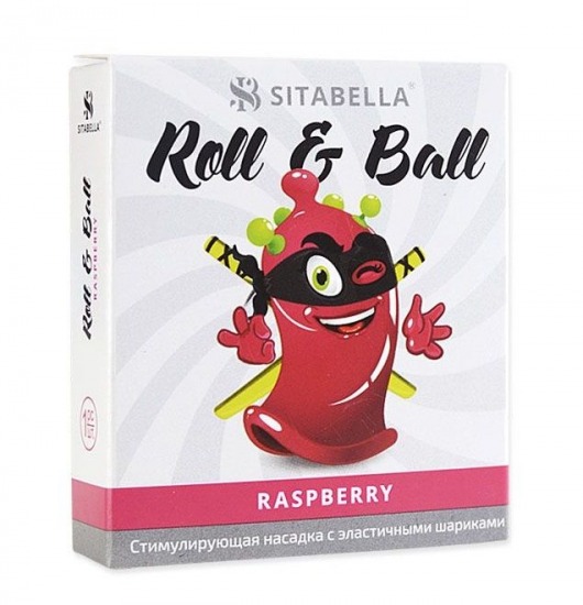 Стимулирующий презерватив-насадка Roll   Ball Raspberry - Sitabella - купить с доставкой во Владивостоке