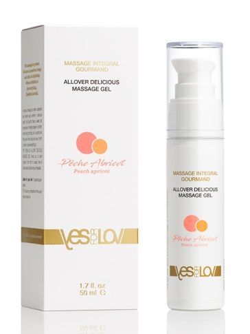 Универсальный массажный гель-смазка Allover Delicious Massage Gel с ароматом персика и аброкоса - 50 мл. - YESforLOV - купить с доставкой во Владивостоке