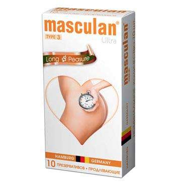 Розовые презервативы Masculan Ultra Long Pleasure с колечками, пупырышками и продлевающим эффектом - 10 шт. - Masculan - купить с доставкой во Владивостоке