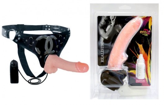 Реалистичный фаллоимитатор телесного цвета на трусиках Harness - 16,5 см. - Bior toys - купить с доставкой во Владивостоке