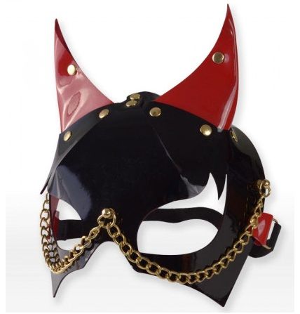 Черно-красная маска с рожками - Sitabella - купить с доставкой во Владивостоке