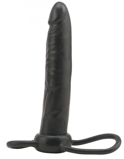 Чёрная насадка на пенис для анальной стимуляции WHATA MAN - 16 см. - Seven Creations - во Владивостоке купить с доставкой