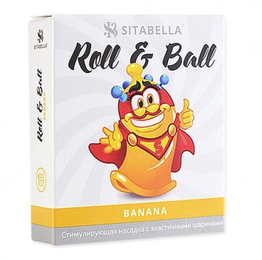 Стимулирующий презерватив-насадка Roll   Ball Banana - Sitabella - купить с доставкой во Владивостоке