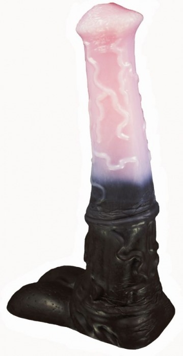 Черно-розовый фаллоимитатор  Мустанг large  - 43,5 см. - Erasexa - купить с доставкой во Владивостоке