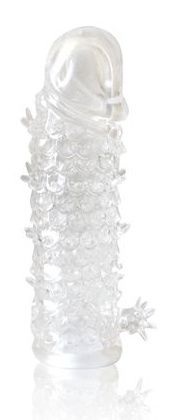 Закрытая прозрачная рельефная насадка Crystal sleeve - 13 см. - Erowoman-Eroman - во Владивостоке купить с доставкой