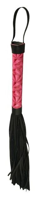 Аккуратная плетка с розовой рукоятью Passionate Flogger - 39 см. - Erokay - купить с доставкой во Владивостоке