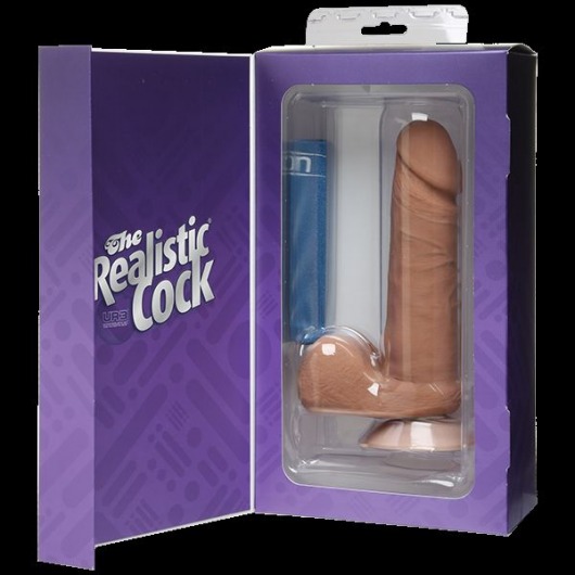 Фаллоимитатор-мулат The Realistic Cock ULTRASKYN 6” - 19,8 см. - Doc Johnson