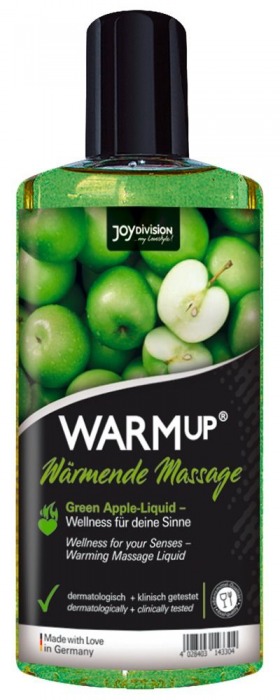 Массажное масло WARMup Green Apple с ароматом яблока - 150 мл. - Joy Division - купить с доставкой во Владивостоке