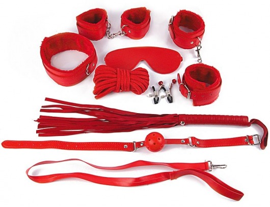 Пикантный красный набор БДСМ - Notabu - купить с доставкой во Владивостоке