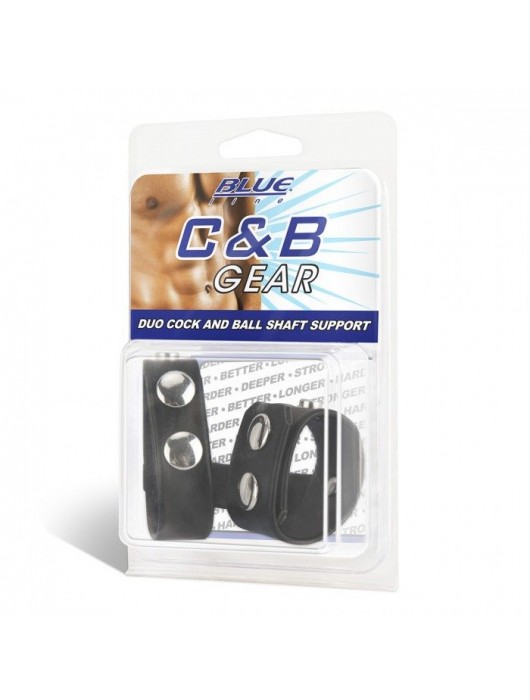 Двойной поддерживаюший ремень для пениса с заклепками - BlueLine - купить с доставкой во Владивостоке