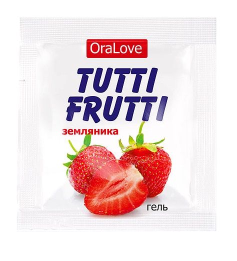Пробник гель-смазки Tutti-frutti с земляничным вкусом - 4 гр. - Биоритм - купить с доставкой во Владивостоке