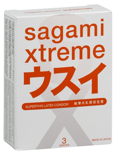 Ультратонкие презервативы Sagami Xtreme SUPERTHIN - 3 шт. - Sagami - купить с доставкой во Владивостоке