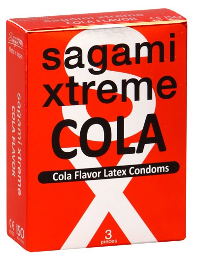 Ароматизированные презервативы Sagami Xtreme COLA - 3 шт. - Sagami - купить с доставкой во Владивостоке