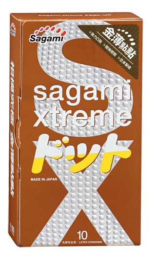 Презервативы Sagami Xtreme FEEL UP с точечной текстурой и линиями прилегания - 10 шт. - Sagami - купить с доставкой во Владивостоке