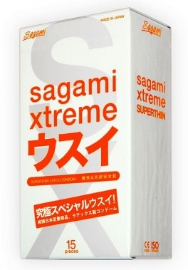 Ультратонкие презервативы Sagami Xtreme SUPERTHIN - 15 шт. - Sagami - купить с доставкой во Владивостоке