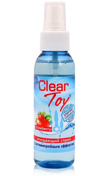 Очищающий спрей для игрушек CLEAR TOY Strawberry - 100 мл. - Биоритм - купить с доставкой во Владивостоке