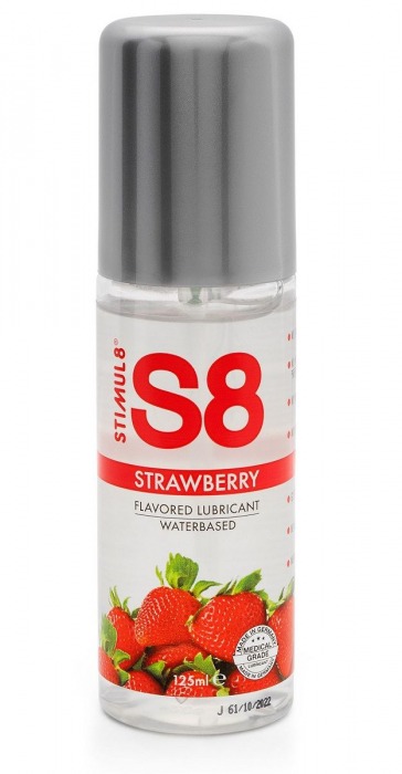 Смазка на водной основе S8 Flavored Lube со вкусом клубники - 125 мл. - Stimul8 - купить с доставкой во Владивостоке