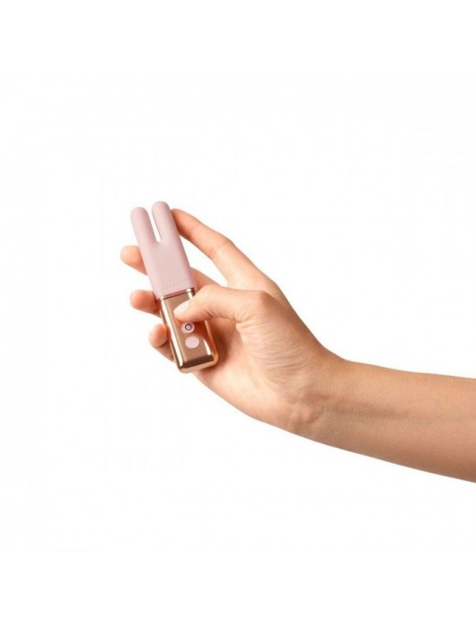 Пудровый двухмоторный мини-вибратор Le Wand Deux - Le Wand