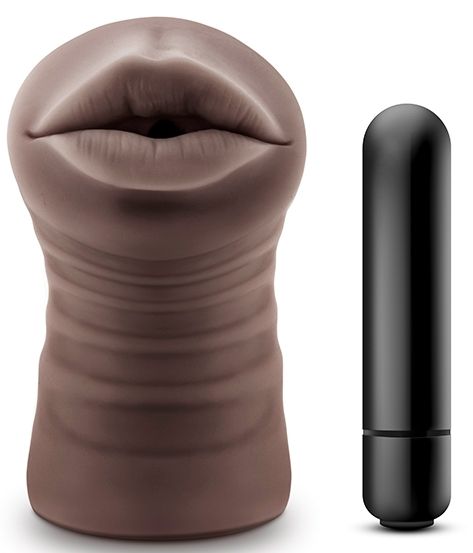 Коричневый мастурбатор-ротик Heather - Blush Novelties - во Владивостоке купить с доставкой