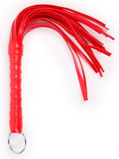 Красная плеть с рукоятью в оплетке - 28 см. - Notabu - купить с доставкой во Владивостоке