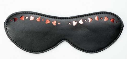 Черная маска на глаза с маленькими сердечками - Джага-Джага - купить с доставкой во Владивостоке
