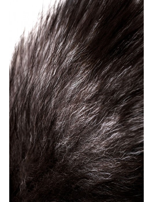 Серебристая металлическая анальная втулка с хвостом чернобурой лисы - размер S - ToyFa - купить с доставкой во Владивостоке