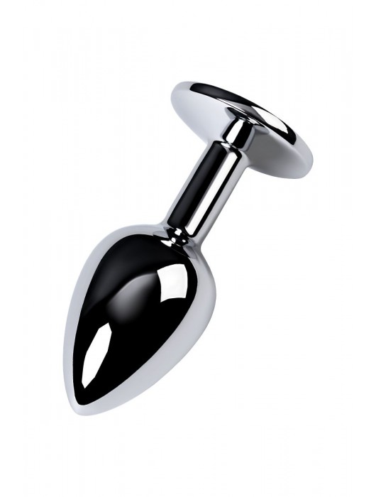 Серебристая конусовидная анальная пробка с фиолетовым кристаллом - 7 см. - ToyFa - купить с доставкой во Владивостоке