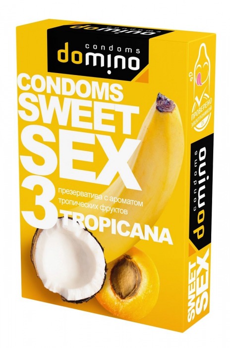 Презервативы для орального секса DOMINO Sweet Sex с ароматом тропических фруктов - 3 шт. - Domino - купить с доставкой во Владивостоке