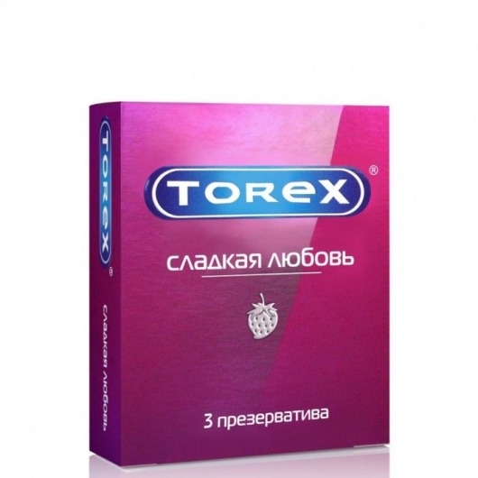 Презервативы Torex  Сладкая любовь  с ароматом клубники - 3 шт. - Torex - купить с доставкой во Владивостоке