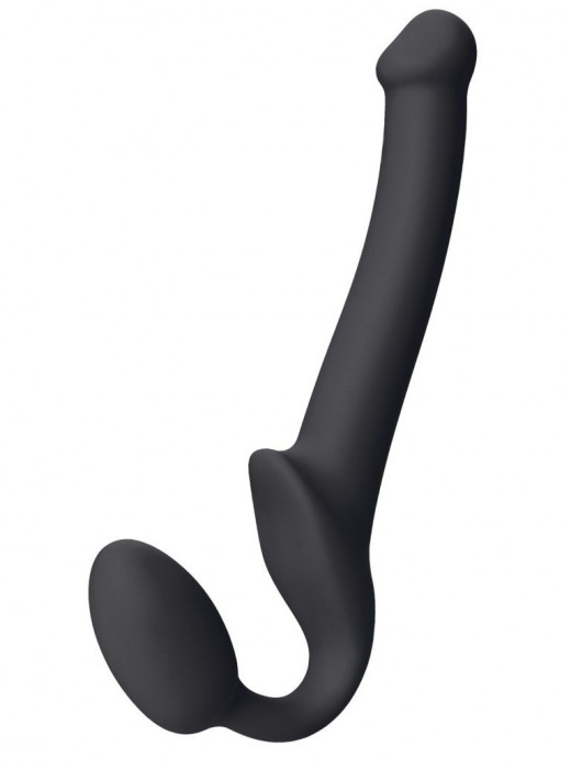 Черный безремневой страпон Silicone Bendable Strap-On S - Strap-on-me - купить с доставкой во Владивостоке