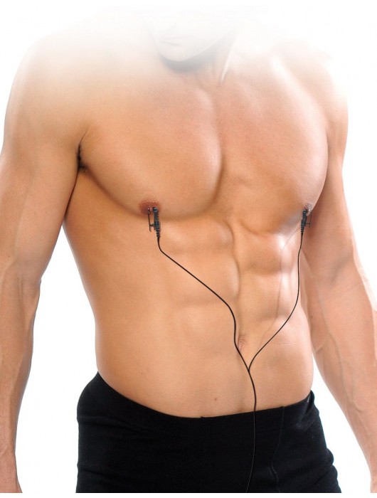 Черные электрические зажимы для сосков Shock Therapy Nipple Clamps - Pipedream - купить с доставкой во Владивостоке