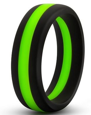 Черно-зеленое эрекционное кольцо Silicone Go Pro Cock Ring - Blush Novelties - во Владивостоке купить с доставкой