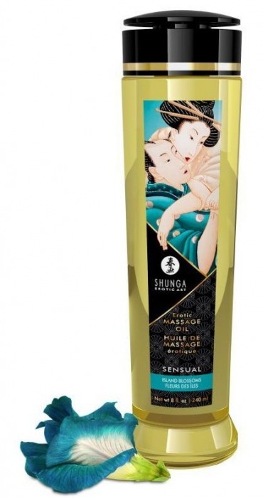 Массажное масло Sensual с цветочным ароматом - 240 мл. - Shunga - купить с доставкой во Владивостоке