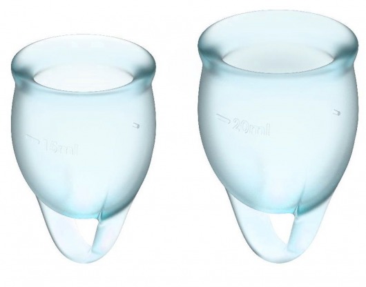 Набор голубых менструальных чаш Feel confident Menstrual Cup - Satisfyer - купить с доставкой во Владивостоке