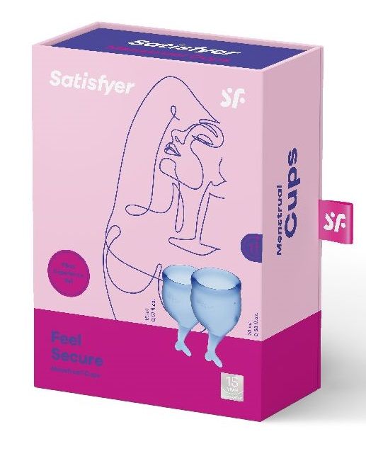 Набор синих менструальных чаш Feel secure Menstrual Cup - Satisfyer - купить с доставкой во Владивостоке