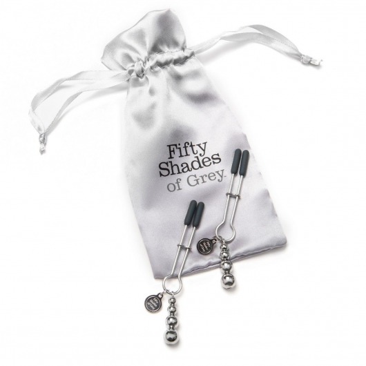 Металлические зажимы на соски Adjustable Nipple Clamps - Fifty Shades of Grey - купить с доставкой во Владивостоке