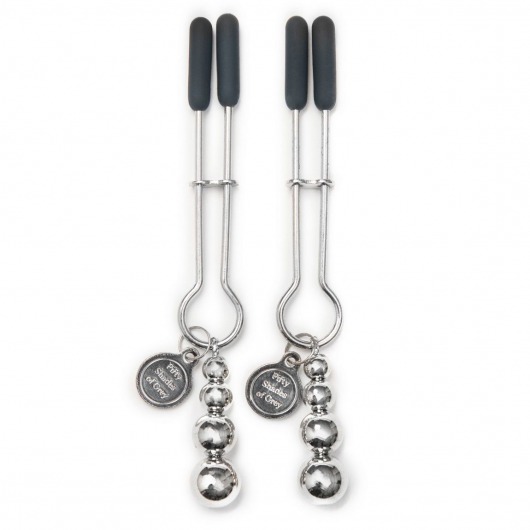 Металлические зажимы на соски Adjustable Nipple Clamps - Fifty Shades of Grey - купить с доставкой во Владивостоке
