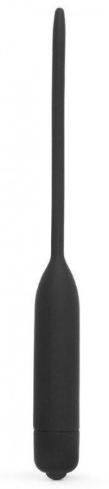 Черный уретральный виброплаг Silicone Vibrating Urethral Dilator - 21 см. - Lovetoy - купить с доставкой во Владивостоке